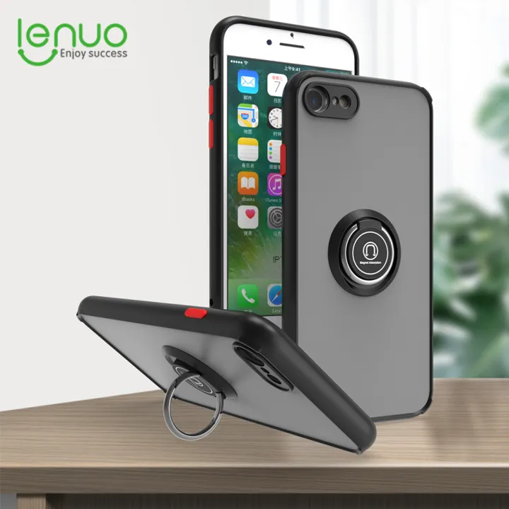 Lenuo%20Anti-fall%20Fashion%20Protective%20Phone%20Case%20For%20iPhone%20SE%20/%207%20/%208%20Casing%20Multifunction%20Car%20Magnetic%20Shockproof%20With%20Ring%20Stand%20Back%20Cover%20-%20Image%202