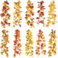 Seasonal Decoration Thanksgiving Home Decor Autumn Leaves Garland Foliage String Hanging Rattan Decoration. 