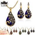 Carat Rhinestone Inlay Necklace Exquisite Peacock Waterdrop Jewelry Set Elegant Necklace Earrings for Women Hypoallergenic Fashionable Gift Women Necklace Earrings Kit. 