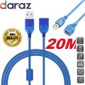 20M USB Extension Cable Male to Female Adapter Data Sync Cord for PC Keyboard Printer Camera Mouse Game Controller. 