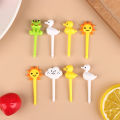 8pcs Animal Fruit Fork Set Cartoon Mini Kids Snack Cake Dessert Food Stick Toothpick Decoration Pick Cake Bento Tableware Child LK. 
