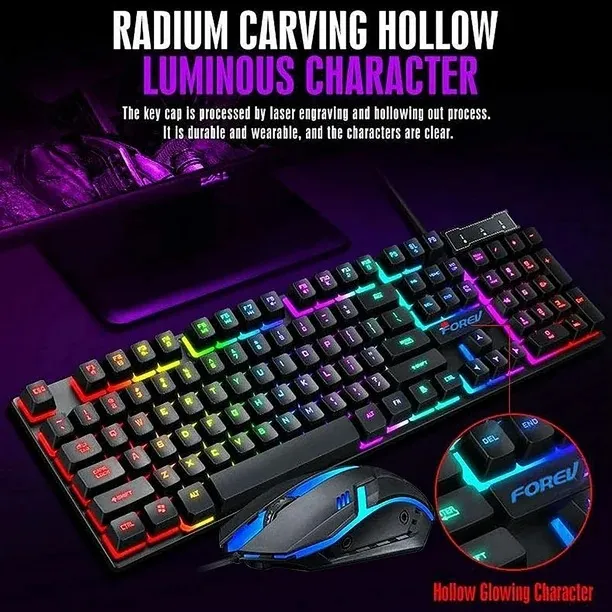 Gaming Keyboard & Mouse Combo Forev FV-Q3055 With RGB Lighting