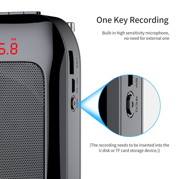 Portable%20Voice%20Speaker%20Amplifier%20for%20Teachers%20with%20wi-rel-ess%20Microphone%20Headset%20Waistband%20Rechar-geable%20Personal%20b-t%20Speaker%20Support%20Music%20Recording%20FM%20Ra-dio%20for%20Classroom%20Meeting%20Training%20Tour%20Guides%20Promotions%20Singing%20-%20Image%203