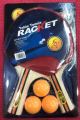Table Tennis Double racket with three balls. 