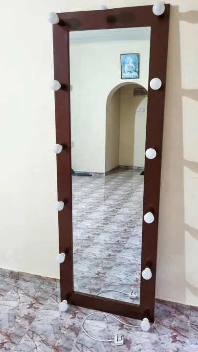 Vanity Mirror With  Wooden Framer ( With Lights)