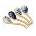 ARELENE Ceramics Soup Spoons Set of Japanese Soup Spoon Long Handle Soup Spoons for Pho Ramen Noodles Wonton Dumpling Rice. 
