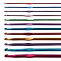 Crochet Hooks Set - 12pcs ( 2mm to 8mm ) Premium Knitting Needle Multicolor Aluminium Set. 