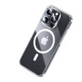 Benks MagClap Crystal Phone Case for Apple iPhone 15 Pro Max All-inclusive Metal Button Transparent Cover MagSafe Compatible. 