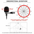 Lavalier Clip On USB Microphone – Black  jh-044. 
