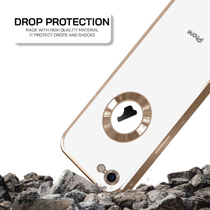 iPhone%207/8%20%20Luxury%20Transparent%20Logo%20Hole%20Case%20with%20lens%20Protector%20-%20Image%204