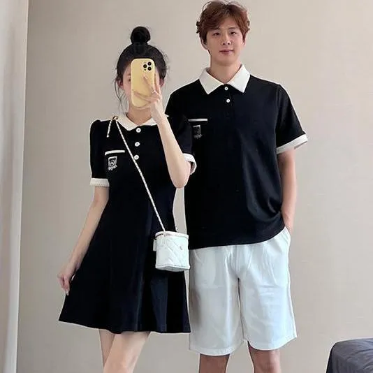 You%20Wear%20My%20Dress%20Summer%20Couple%20Wear%20One%20Dress%20One%20Dress%20ins%20Pure%20Desire%20Style%20French%20Style%20polo%20Collar%20T%20Shirt%20Puff%20Sleeve%20Dress%20-%20Image%206