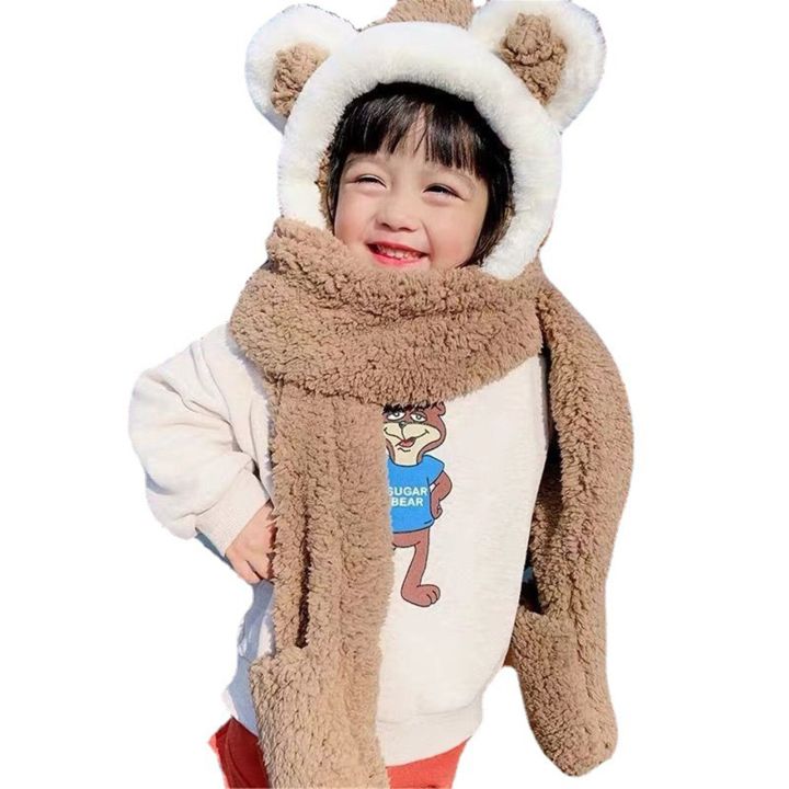 %5BHappier%5DHot%20selling%20Fashion%20Women%20Accessories%20Scarves%202022%20New%20Fashion%20Scarf%20Hat%20Glove%203%20In%201%20Women%20Kids%20Boys%20Girls%20Cute%20Big%20Ear%20Bunny%20Winter%20Warm%20Soft%20Thickening%20Pocket%20Hats%20Hooded%20-%20Image%202