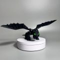 Flying Dragon Ornament Cartoon 3D Toothless Dragon Figure Lovely 15cm Night Fury Dragon Figure Q Version Black and White Toothless Joint Model Desktop Decoration. 