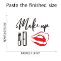 【IKE】Make UP Lipstick Wall Mirror Stickers Quotes Dressing Room Decor Wallpaper Home Decoration Accessories Girls Bedroom Decal Mural. 