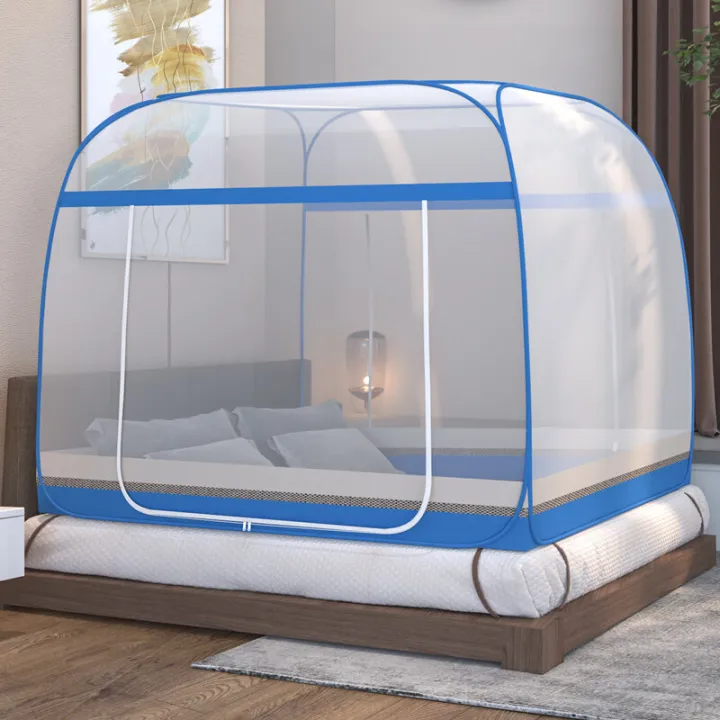 New%20New%20Mongolian%20Bag%20Mosquito%20Net%20Home%20Bedroom%20Installation-Free%201.5M%20Encryption%20Full%20Bottom%20Children's%20Drop-Resistant%20Zipper%20Tent%20-%20Image%203