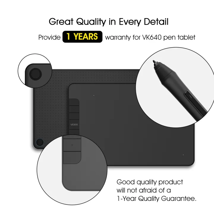 VEIKK%20VK640%206%20x%204%20inch%20Professional%20OSU%20Tablet%20Digital%20Drawing%20Writing%20Pad%20Graphic%20Tablet%20with%20Passive%20Pen(16384%20Levels%20Pressure%20Sensitivity)%20-%20Image%202