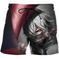 Otakuen Tokyo Ghoul 3D Printed Moon Ghoul Kaneki Ken Cool Anime Shorts Pants Men Women Chilren Beach Short Pants Swimming Trunks. 