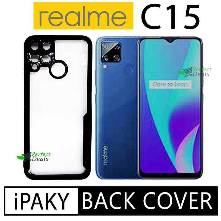 iPaky Realme C15 Case Shock-Proof Super Design Armor Anti-Hit Matte Silicone Protection Drop-Resistance Cover for Realme C15