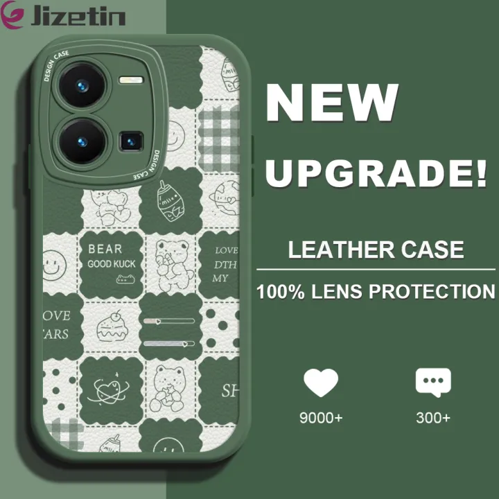 Jizetin%20for%20Vivo%20Y35%20Back%20Cover%20Bear%20Daily%20Activity%20Lambskin%20Texture%20PU%20Leather%20Back%20For%20Girls%20Boys%20Soft%20Phone%20Case%20-%20Image%202