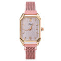 Fashion Square Women's Watch with Magnetic Strap Quartz Watch.