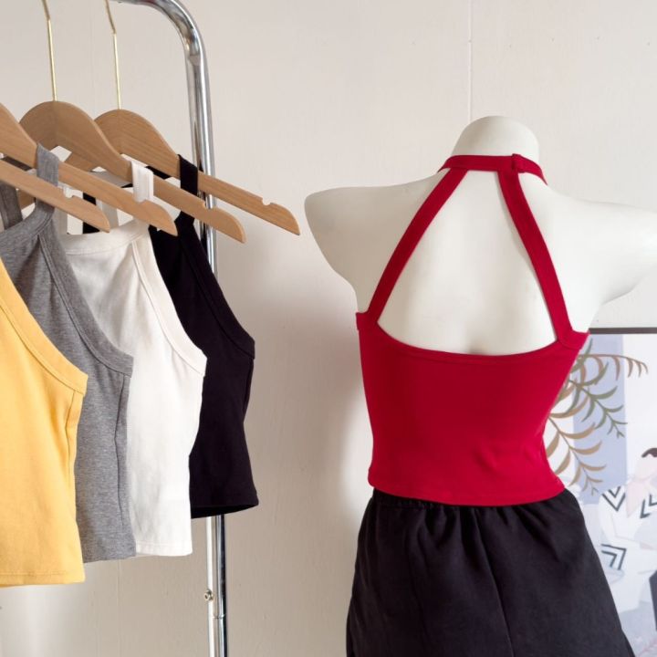 Original%20Girls%20slim%20solid%20color%20clothing%20street%20vest%20strap%20padded%20strap%20back%20sleeveless%20skinny%20all%20with%20halterneck%20vest%20bra%20crop%20top%20-%20Image%208