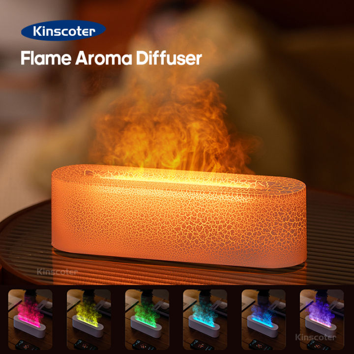 KINSCOTER RGB Flame Aroma Diffuser Air Humidifier Ultrasonic Cool Mist ...