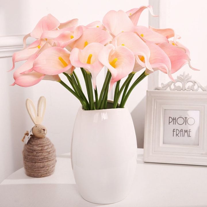 10Pcs Artificial Real Touch PU Calla Lily Wedding Festival Bridal Bouquet Flowers DIY Home Decor