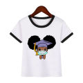 Cute melanin queen little boss print funny black girls t-shirt children's white t shirt clothes kid's black girl magic tshirt. 