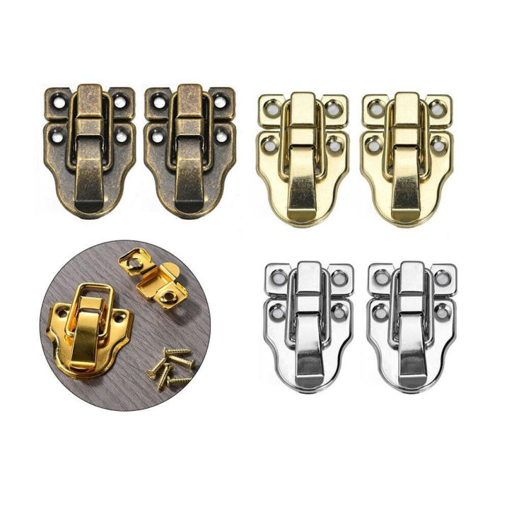 Hardware Toggle Hasp Latch Easy Install Vintage Antique Finish Jewelry Box Clasp 2-Pack Metal Suitcase Latch for Crafting Box