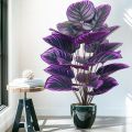 58-105cm Artificial Purple Water Lily Leaf Violin Leaf Potted Ornamental Suitable for able Home Decora. 