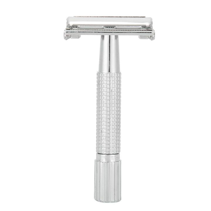 Platinum Bladed Double Edge Razor Kit for Zero Irritation - Stainless Steel Safety Razor Kit for Comfortable Wet Shaving