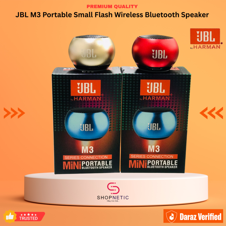 JBL M3 Flash Wireless Bluetooth Speaker Portable Small Steel Gun Metal ...