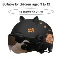 Cute Capybara Sticker Electric Bicycle Helmet Sunscreen Breathable Cycling Helmet with 3D Cat Ears Safety Motorcycle Half Helmet for Kids. 