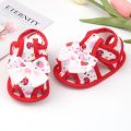 Baby Girls Soft Shoes Flat First Walkers Bowknot Strawberry Floral Print Princess Sandals 0-12M. 