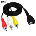 1.5m Usb Female To 3 Rca Male/female Audio Converter Video Av A/v Cable Camcorder Adapter Usb To Rca Cable For Av Port Tv Box. 