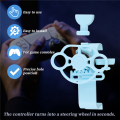Mini Steering Wheel Controller Gamepad Racing Steering Wheel for Racing Games, Simulation Games Blue. 