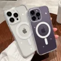 Clear For Magsafe Charge Case For Apple iPhone 16 15 14 13 12 11 Pro Max Plus Mini Magnetic Acrylic Transparent Cover. 