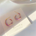 Gift jewelry Purple earrings Handcrafted Metal golden Lavender color Lavender earrings Woman Metal twisted earrings for Casual wear Formal occasions Party accessories Fashion enthusiasts Birthday or anniversary gifts. 