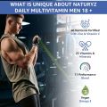 NATURYZ Daily Multivitamin Men 18+ with Highest 60 Nutrients (Vitamins, Minerals, Amino acids, Enzymes, Antioxidants, Herbal Extracts with Omega 3) and 11 Performance Blends for Muscle growth, Strength & Immunity- 60 Tablets(FROM INDIA)NUZ. 