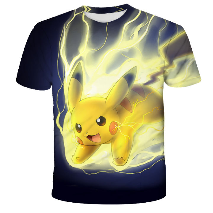 Pokemon%20Charizard%203D%20Summer%20Fashion%20Pikachu%20Cartoon%20T-shirt%20Anime%20Pok%C3%A9mon%20Hip-Hop%20Casual%20Children%20Short%20Sleeves%20Boys%20And%20Girls%20-%20Image%204