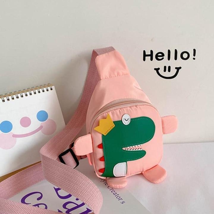 Baby Bags Cartoon Dinosaur Messenger Bag Candy Color Kids Bags Outdoor Candy Toy Bags School Bags