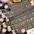 1Pc Collection Flowery Series Masking Washi Tape Retro Rose Tulip Decorative Adhesive Material Sticker Diy Label Scrapbooking. 