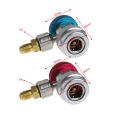 2Pcs Car Auto Freon R134A H/L Quick Coupler Adapters Air Conditioning Refrigerant Adjustable A/C Manifold Gauge. 