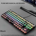 22 Light Patterns Waterproof Computer Wired RGB Gaming 87 Key Mechanical Keyboard. 