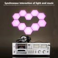 Bedroom room game synchronization night light APP smart panel wall light light quantum hexagon RGB music light DIY game decoration. 