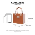 MATEYOYO Felt Bag Color Blocked Felt Tote Bag Felt Bag Thickened High-Capacity Shopping Handbag Daily Commuting Bakery Coffee Shop Shoulder Bag Simple And Fashionable Office Handbag. 
