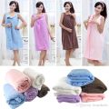 Ladies Wearable Microfiber Bath Towel Women Bathrobe(Fast Dry Wash Clothing Wrap). 