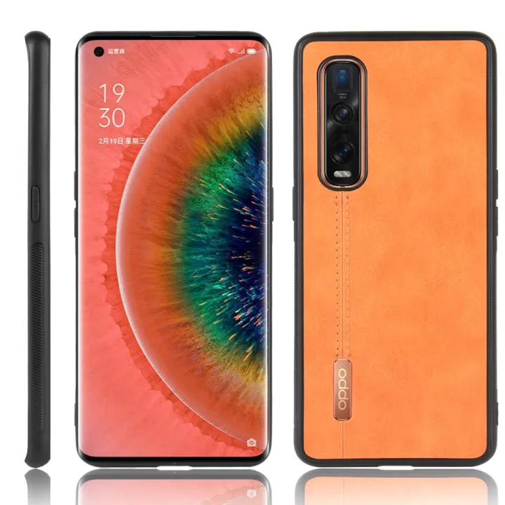 (Stock available) For Oppo Find X2 Pro Shockproof Sewing Cow Pattern Skin PC + PU + TPU Case For OPPO Find X2 Pro