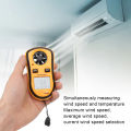 Handheld Digital Anemometer Portable Mini Wind Speed Temperature Gauge. 