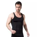 Waist Cincher Slimming Vest Body Shaper Tummy Fat Burning Shaper Slim & Lift Slimming Shirt For Men Black vest slimming Vest (XXL)- Black. 